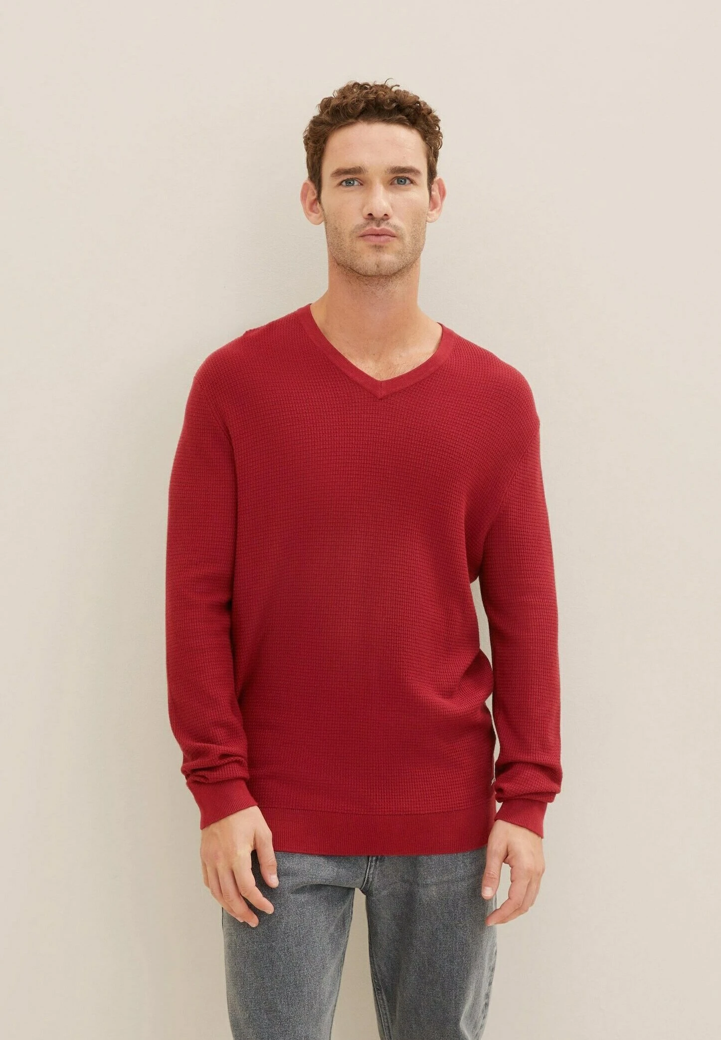 Tom Tailor Mit Struktur - Trui - Ivy Red 1 Tom Tailor Mit Struktur - Trui - Ivy Red