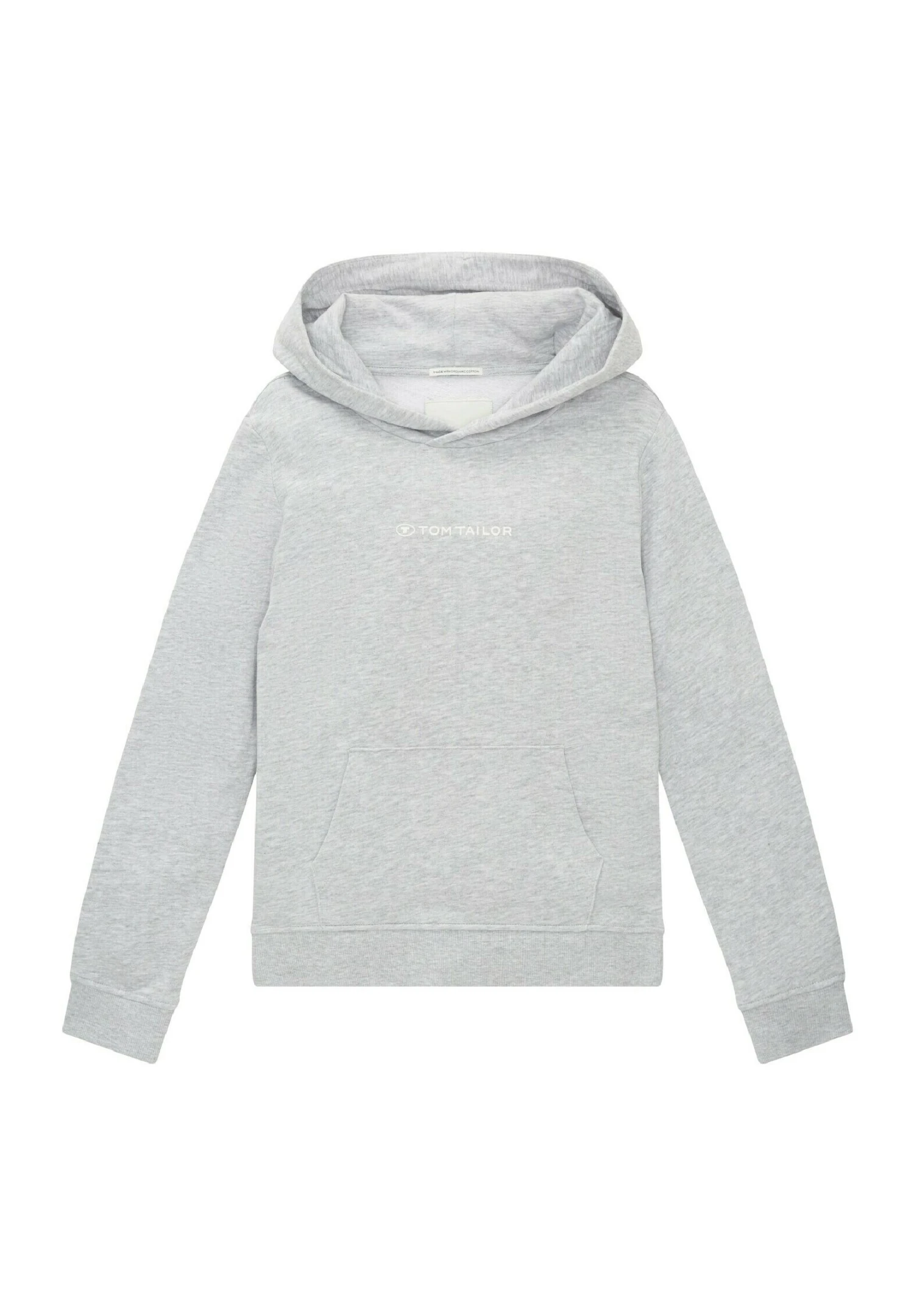 Tom Tailor Mit Logo- Hoodie - Light Stone Grey Melange 1 Tom Tailor Mit Logo- Hoodie - Light Stone Grey Melange