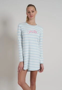 Tom Tailor Nachtjapon - Blau Hellringel