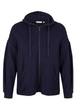 Tom Tailor Plus Basic- Sweater Met Rits - Navy Midnight Blue -Tom Tailor 3cc96d6492224e02bb4508f90604b3d3
