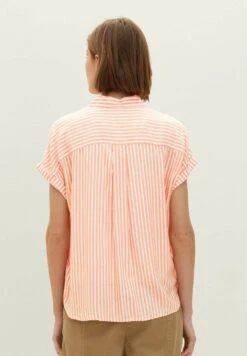Tom Tailor Gestreifte - Overhemdblouse - Orange White Stripe Woven -Tom Tailor 3d11194da24648d996be4d2d55732073