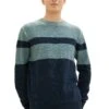Tom Tailor Trui - Teal Navy Multi Structure