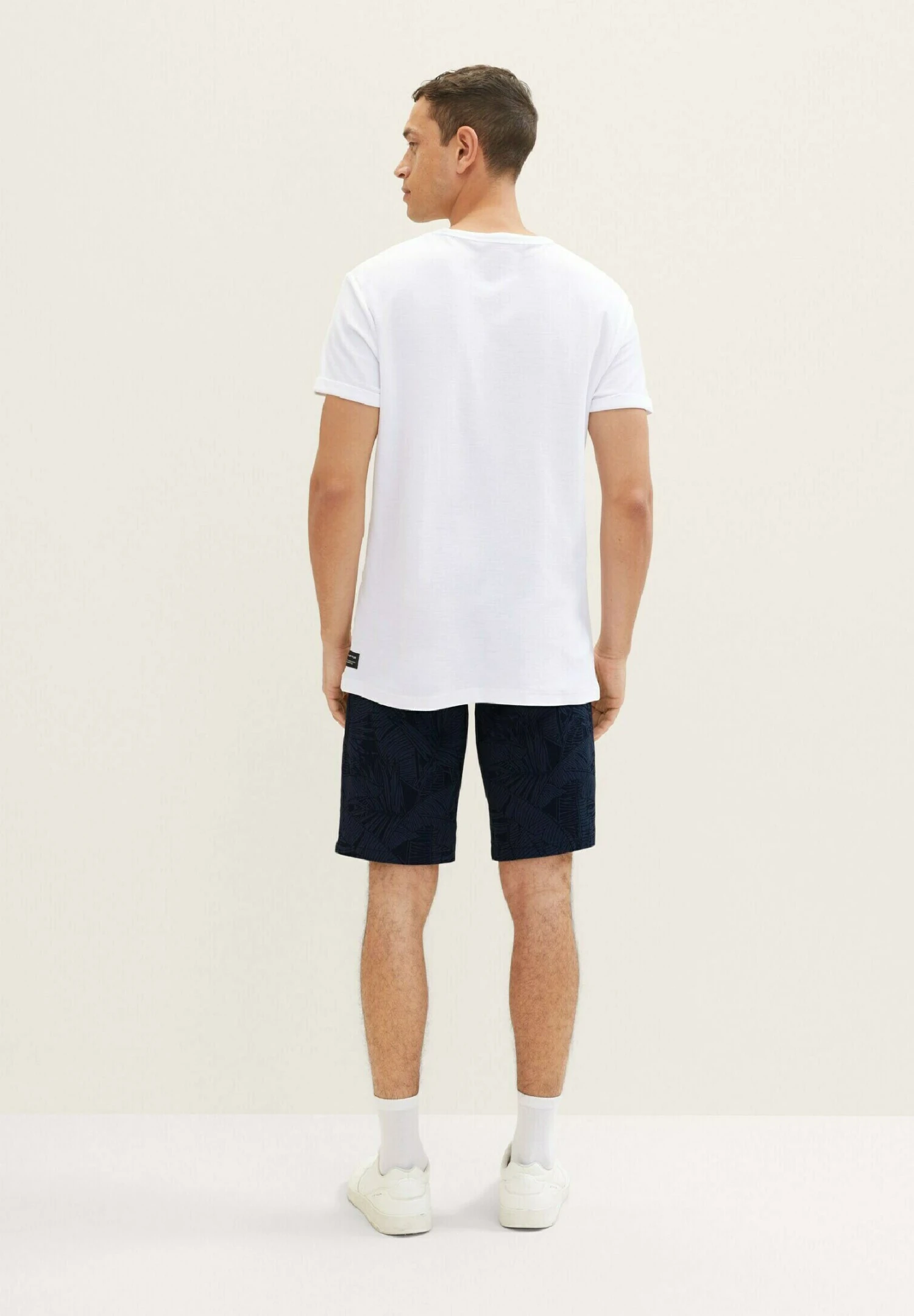 Tom Tailor Bermuda- Shorts - Navy Tonal Big Leaf Design 3 Tom Tailor Bermuda- Shorts - Navy Tonal Big Leaf Design - Afbeelding 3