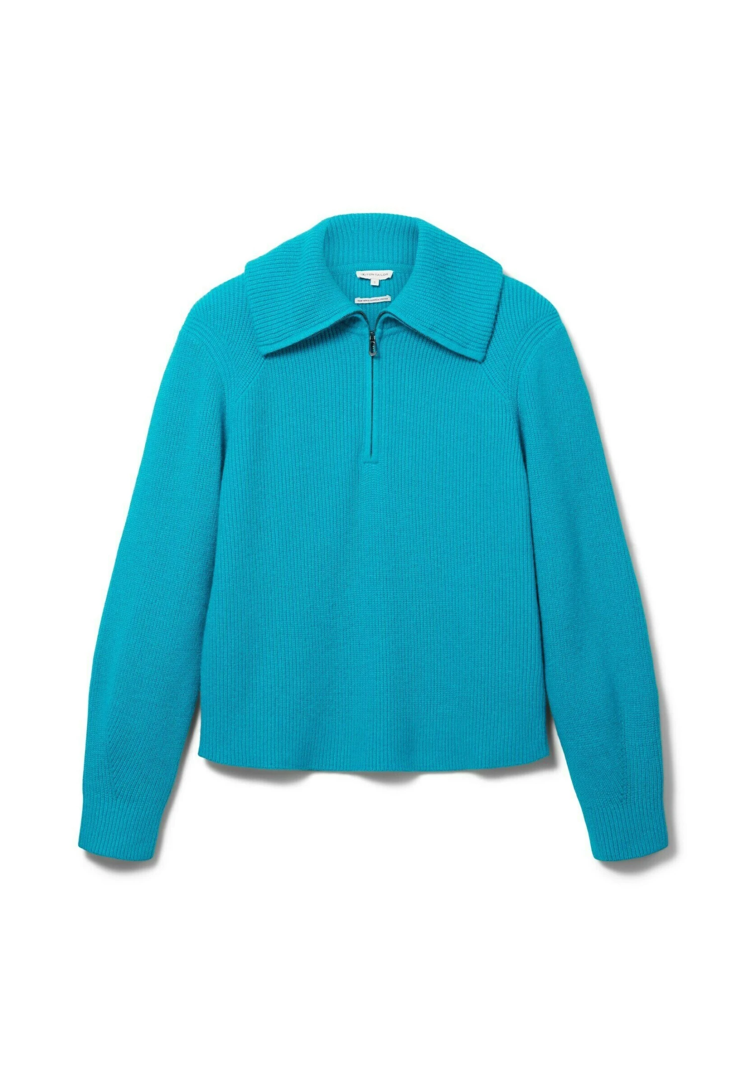 Tom Tailor Mit Troyer Kragen - Trui - Teal Blue Melange 7 Tom Tailor Mit Troyer Kragen - Trui - Teal Blue Melange - Afbeelding 7