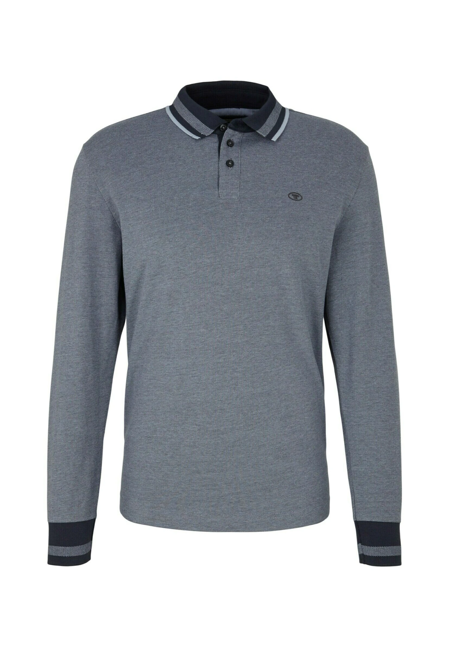 Tom Tailor Poloshirt - Blue Grey Two Tone Pique 5 Tom Tailor Poloshirt - Blue Grey Two Tone Pique - Afbeelding 5