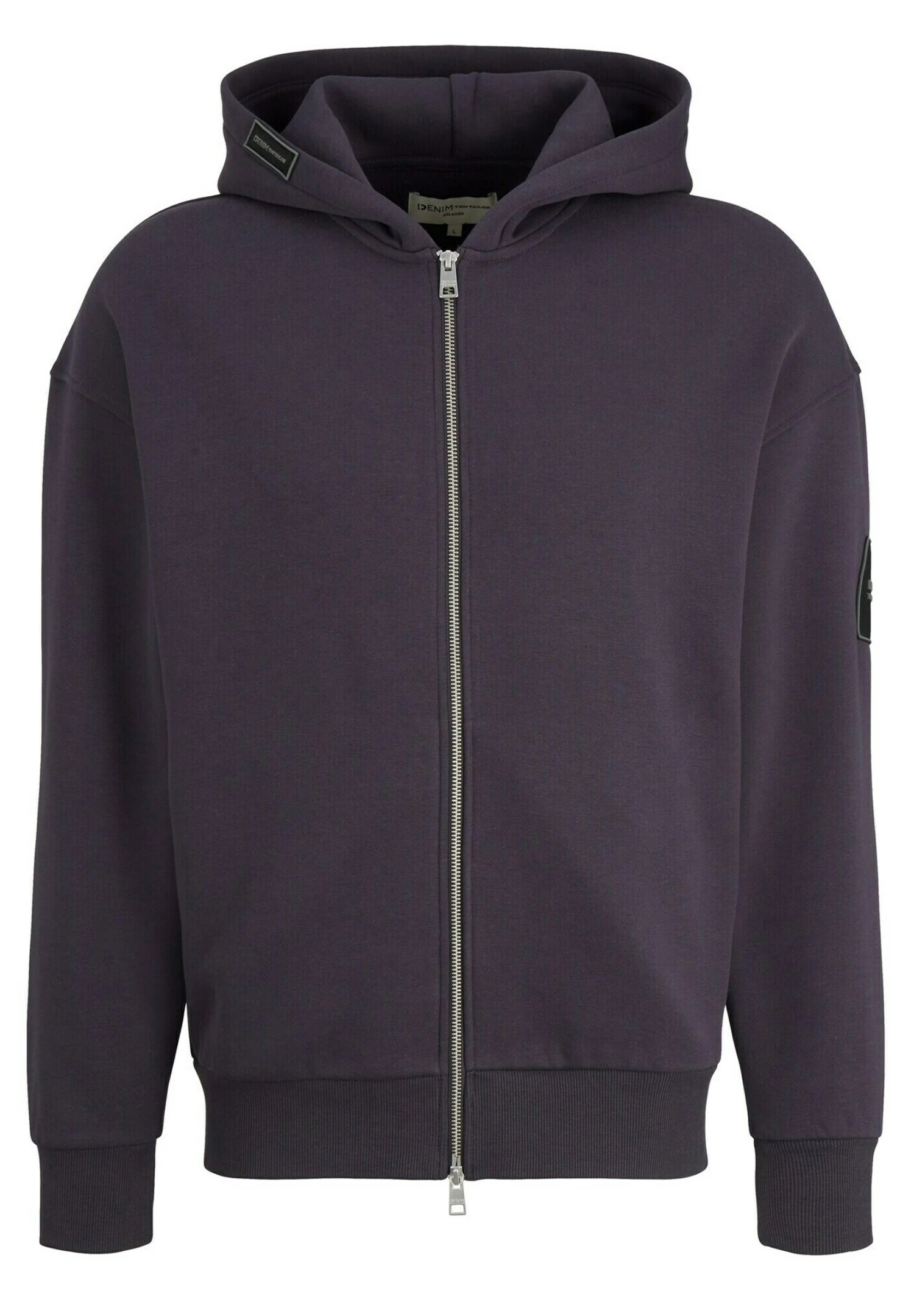 TOM TAILOR Denim Mit Logo-Detail - Sweater Met Rits - Coal Grey 5 TOM TAILOR Denim Mit Logo-Detail - Sweater Met Rits - Coal Grey - Afbeelding 5