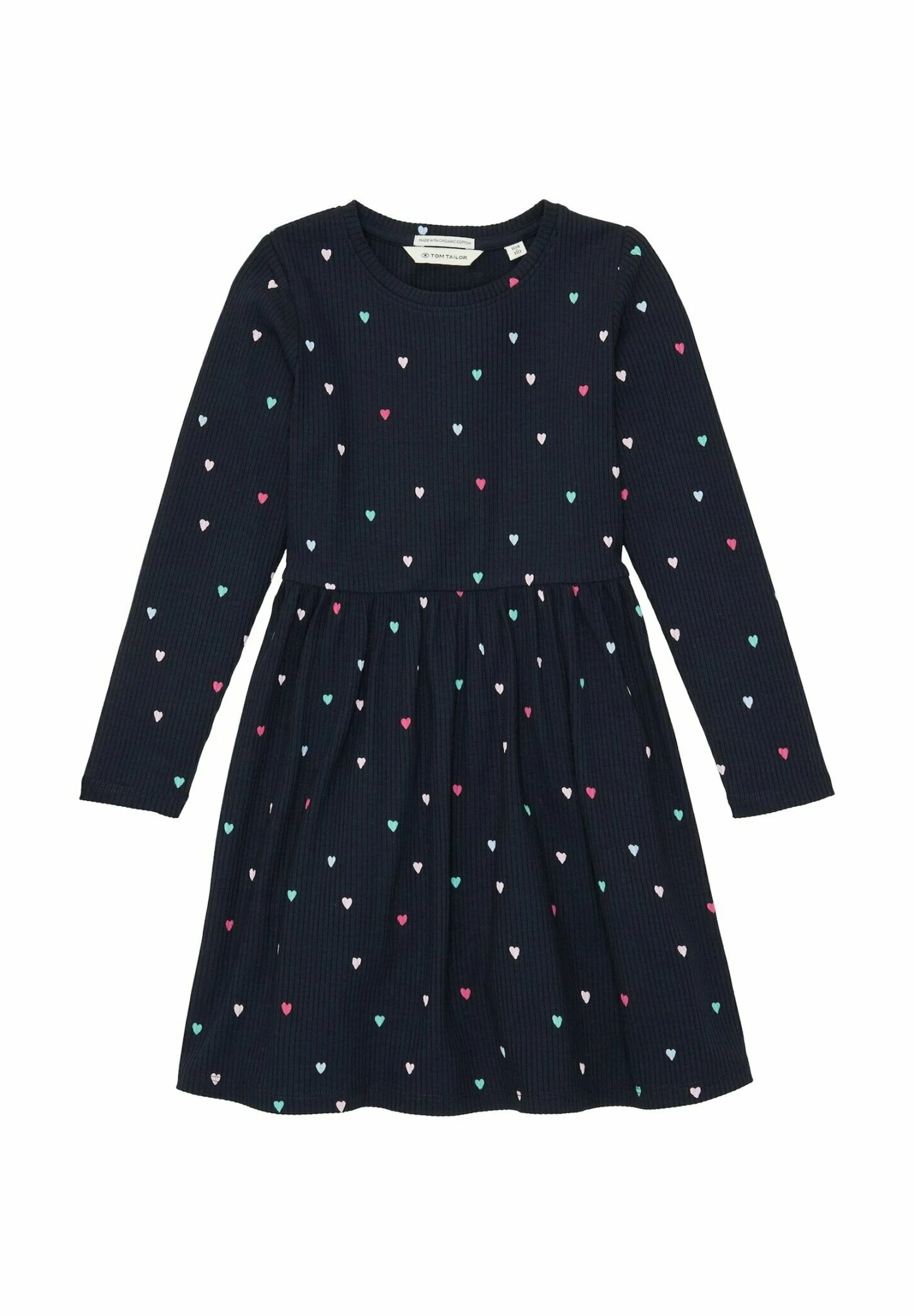 Tom Tailor Gemustertes Mit - Jurk - Dark Blue Multicolor Heart 1 Tom Tailor Gemustertes Mit - Jurk - Dark Blue Multicolor Heart