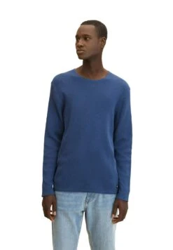 TOM TAILOR Denim Zigzag Structured Crewneck - Trui - Dark Duck Blue -Tom Tailor 426d98ad41304a6489844ee2e6718b97