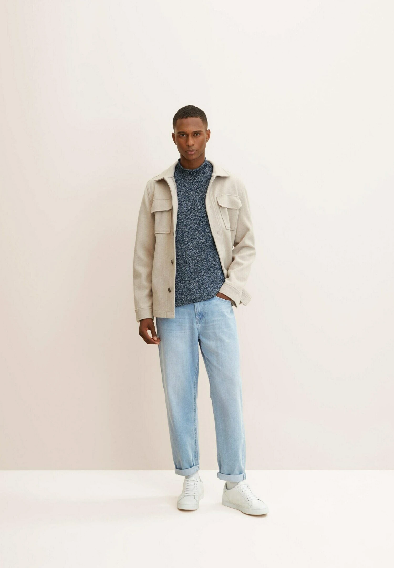 Tom Tailor Trui - Navy White Blue Mouline 2 Tom Tailor Trui - Navy White Blue Mouline - Afbeelding 2