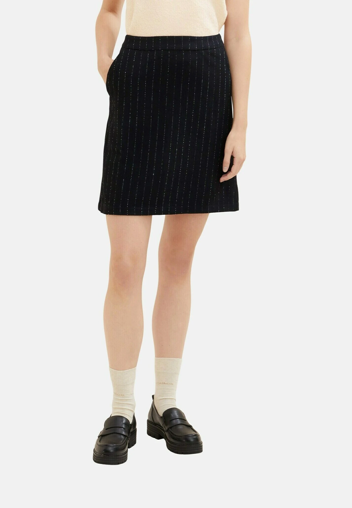 Tom Tailor Mit Nadelstreifenmuster - Minirok - Black Irregular Pin Stripe 7 Tom Tailor Mit Nadelstreifenmuster - Minirok - Black Irregular Pin Stripe - Afbeelding 7