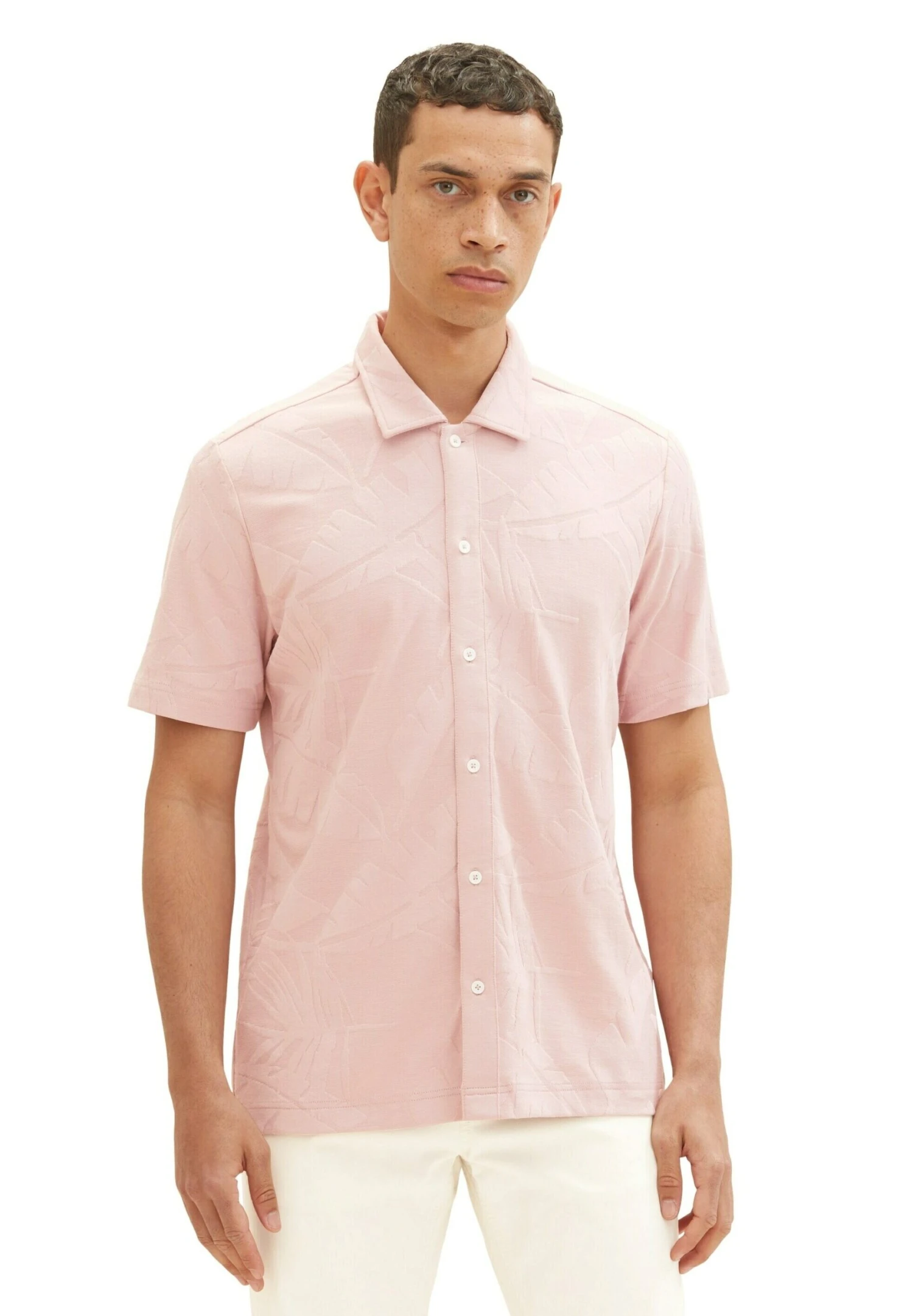 Tom Tailor Gemustertes Kurzarm - Overhemd - Morning Pink 4 Tom Tailor Gemustertes Kurzarm - Overhemd - Morning Pink - Afbeelding 4