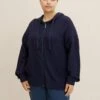 Tom Tailor Plus Basic- Sweater Met Rits - Navy Midnight Blue