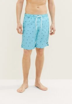 Tom Tailor Gemusterte - Zwemshorts - Rainy Sky Blue Palm Design