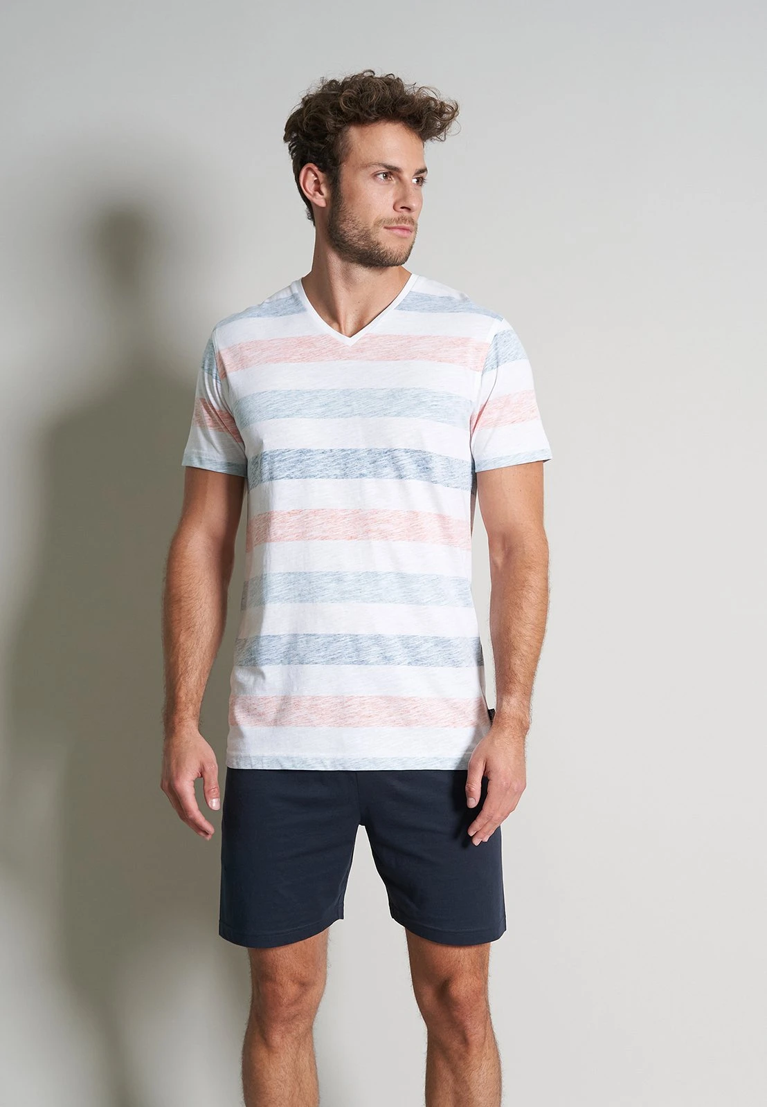 Tom Tailor Pyjama - Weiß Mittel Ringel 1 Tom Tailor Pyjama - Weiß Mittel Ringel