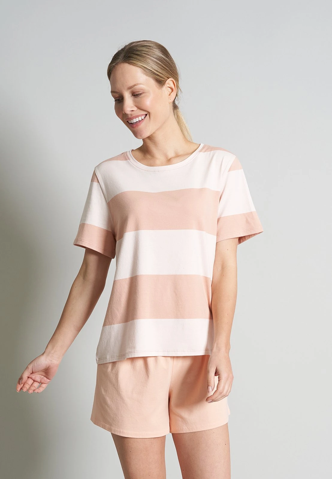 Tom Tailor Shorty - Pyjama - Rot Hell Ringel 1 Tom Tailor Shorty - Pyjama - Rot Hell Ringel