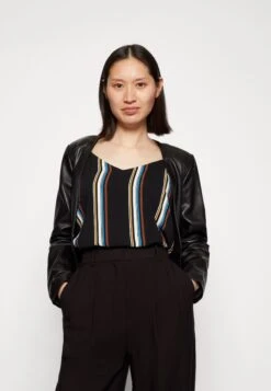 TOM TAILOR Denim Camisol With Ruffles - Blouse - Black Creme -Tom Tailor 45f18637cc3a4052b42412c9d945227a