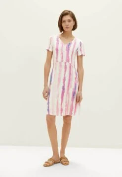 Tom Tailor Jerseyjurk - Pink Tie Dye Stripe