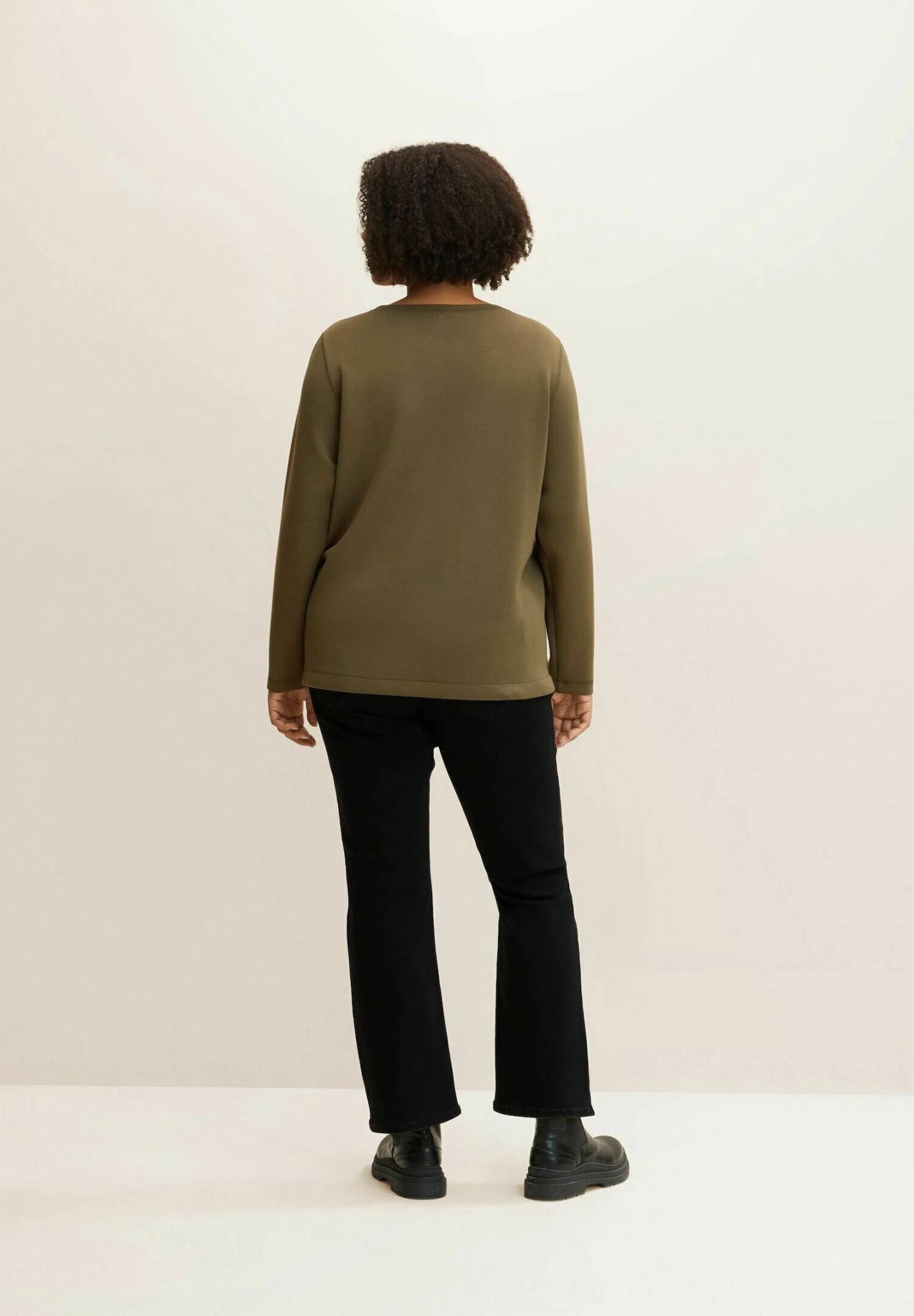 Tom Tailor Mit Rundhalsau - Sweater - Tarmac Khaki 3 Tom Tailor Mit Rundhalsau - Sweater - Tarmac Khaki - Afbeelding 3