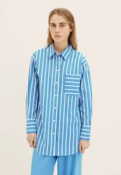TOM TAILOR Denim Overhemdblouse - Vertical Blue White Stripe