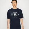 Tom Tailor Relaxed Crewneck Logo- T-Shirt Print - Sky Captain Blue