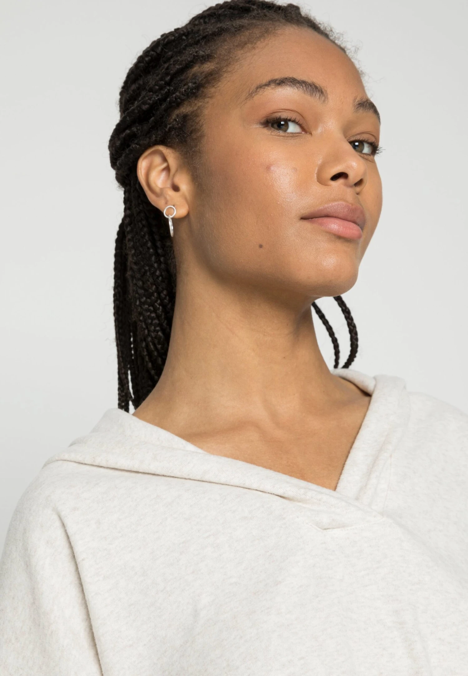 TOM TAILOR Denim Cosy V-Neck Hoodie - Hoodie - Light Cashew Melange 5 TOM TAILOR Denim Cosy V-Neck Hoodie - Hoodie - Light Cashew Melange - Afbeelding 5