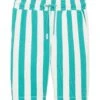 Tom Tailor Gestreifte- Shorts - Green Beige Vertical Stripe