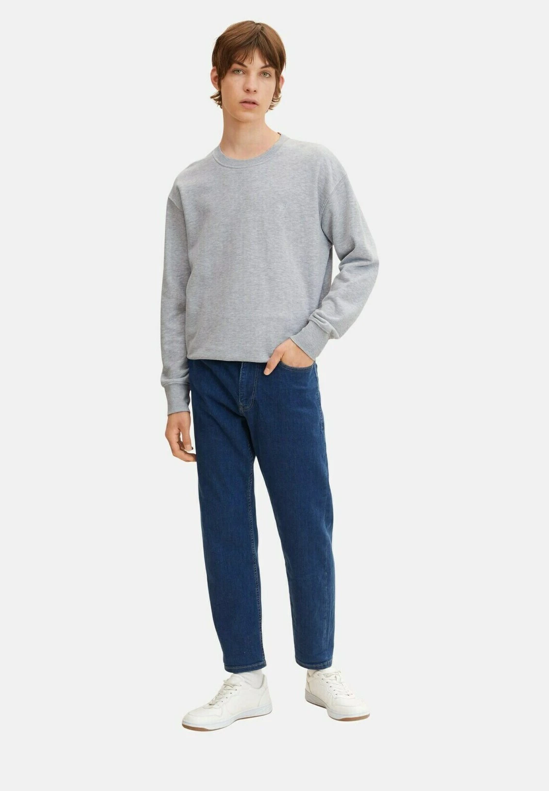 TOM TAILOR Denim Straight Leg Jeans - Used Mid Stone Blue Denim 1 TOM TAILOR Denim Straight Leg Jeans - Used Mid Stone Blue Denim