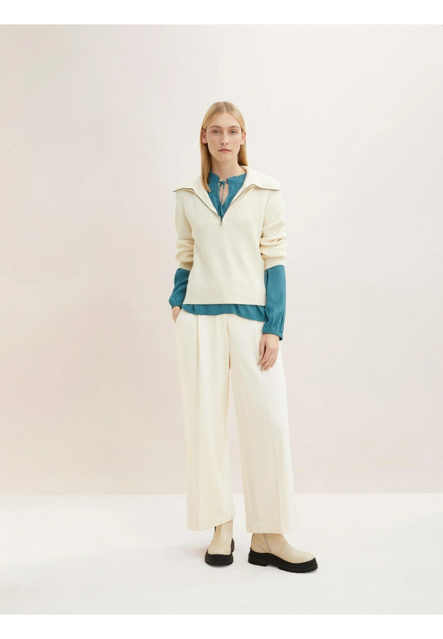 Tom Tailor Mit Raffungen - Blouse - Pastel Teal 2 Tom Tailor Mit Raffungen - Blouse - Pastel Teal - Afbeelding 2