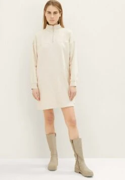 TOM TAILOR Denim Jurk - Creme Beige Melange