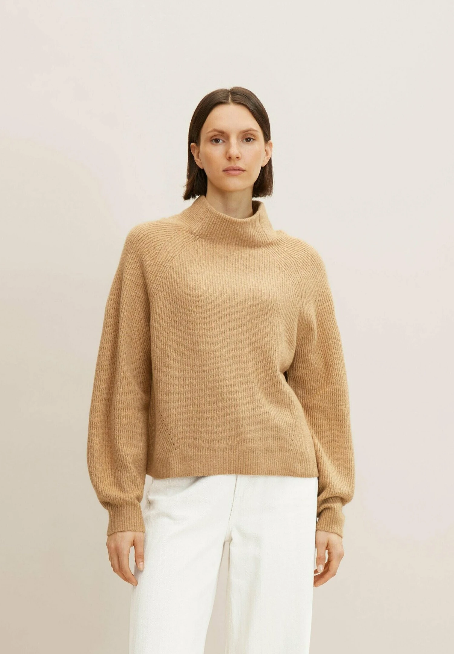 Tom Tailor Trui - Soft Light Camel Melange 1 Tom Tailor Trui - Soft Light Camel Melange