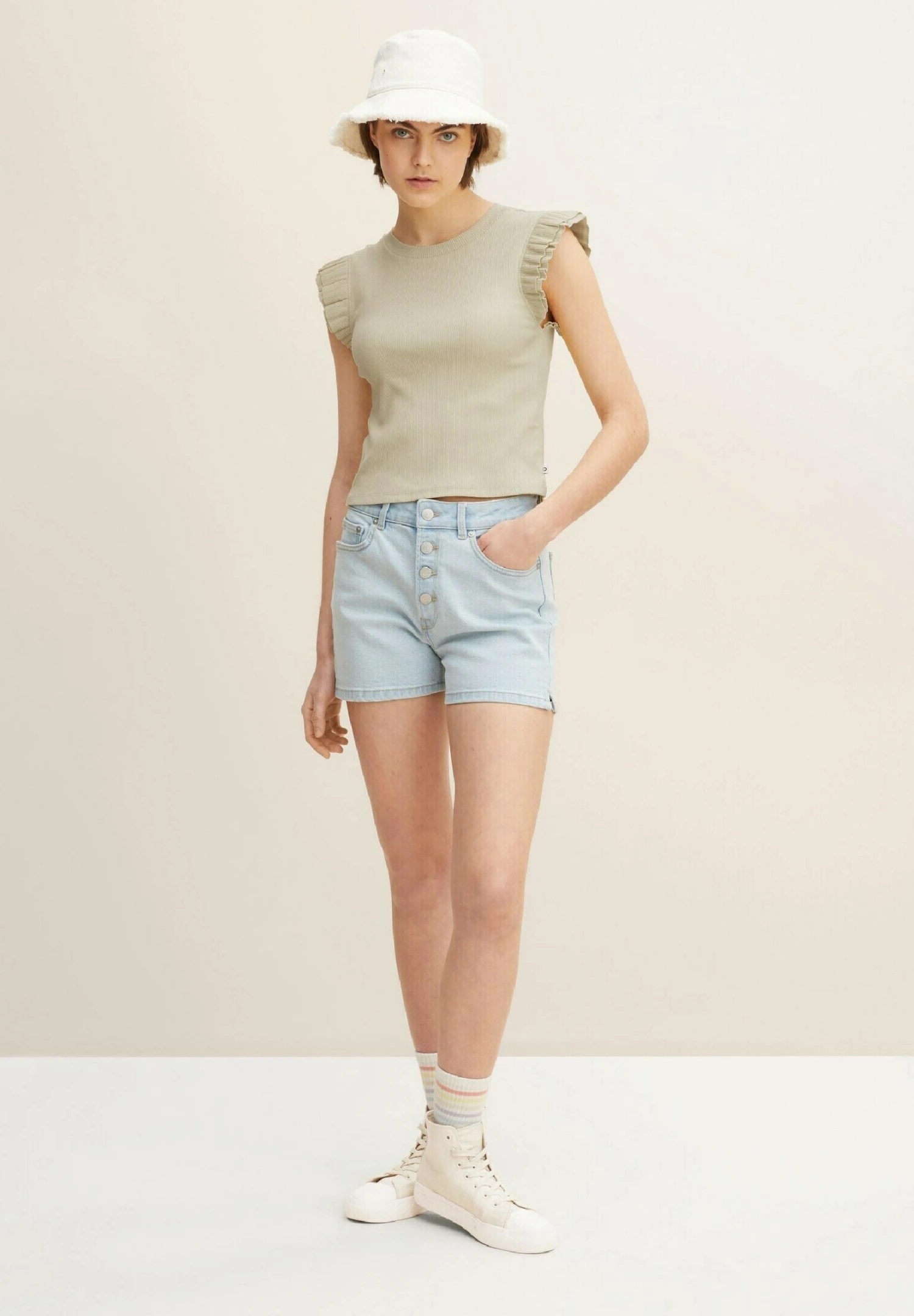 TOM TAILOR Denim Jeansshort - Used Light Stone Blue Denim 2 TOM TAILOR Denim Jeansshort - Used Light Stone Blue Denim - Afbeelding 2