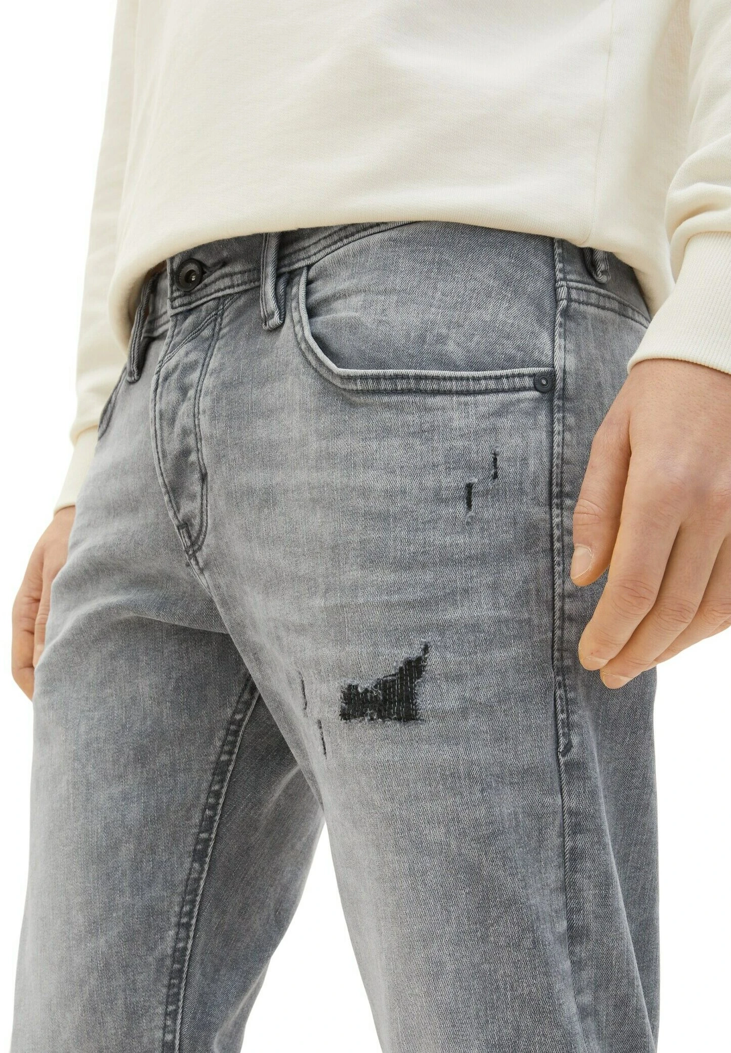 TOM TAILOR Denim Piers Slim- Slim Fit Jeans - Used Light Stone Grey Denim 6 TOM TAILOR Denim Piers Slim- Slim Fit Jeans - Used Light Stone Grey Denim - Afbeelding 6