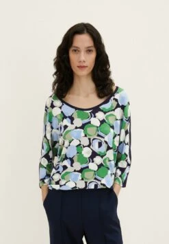 Tom Tailor GemustertesMit Fledermausärmeln - T-Shirt Print - Green Flower Design