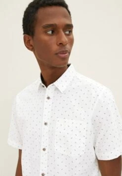 Tom Tailor Gemust - Overhemd - Off White Green Minimal Design -Tom Tailor 4f76e20c85874eb69f7b0bec54317b02