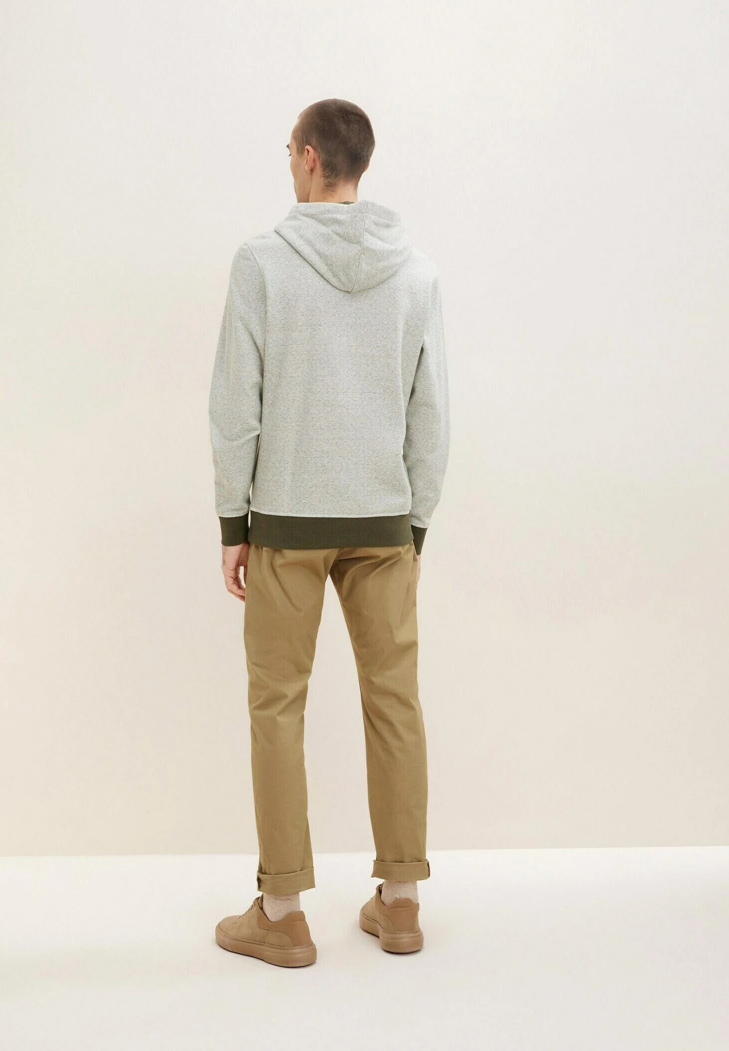 Tom Tailor Mit Kängurutasche - Hoodie - Forest Green White Finestripe 3 Tom Tailor Mit Kängurutasche - Hoodie - Forest Green White Finestripe - Afbeelding 3