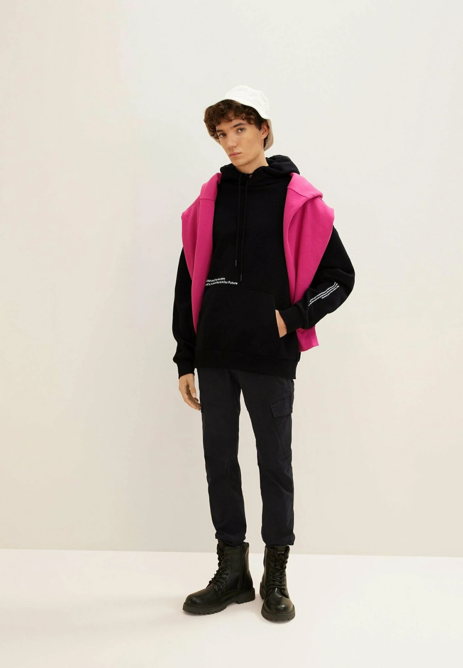 TOM TAILOR Denim Oversized Mit Print - Hoodie - Black 2 TOM TAILOR Denim Oversized Mit Print - Hoodie - Black - Afbeelding 2