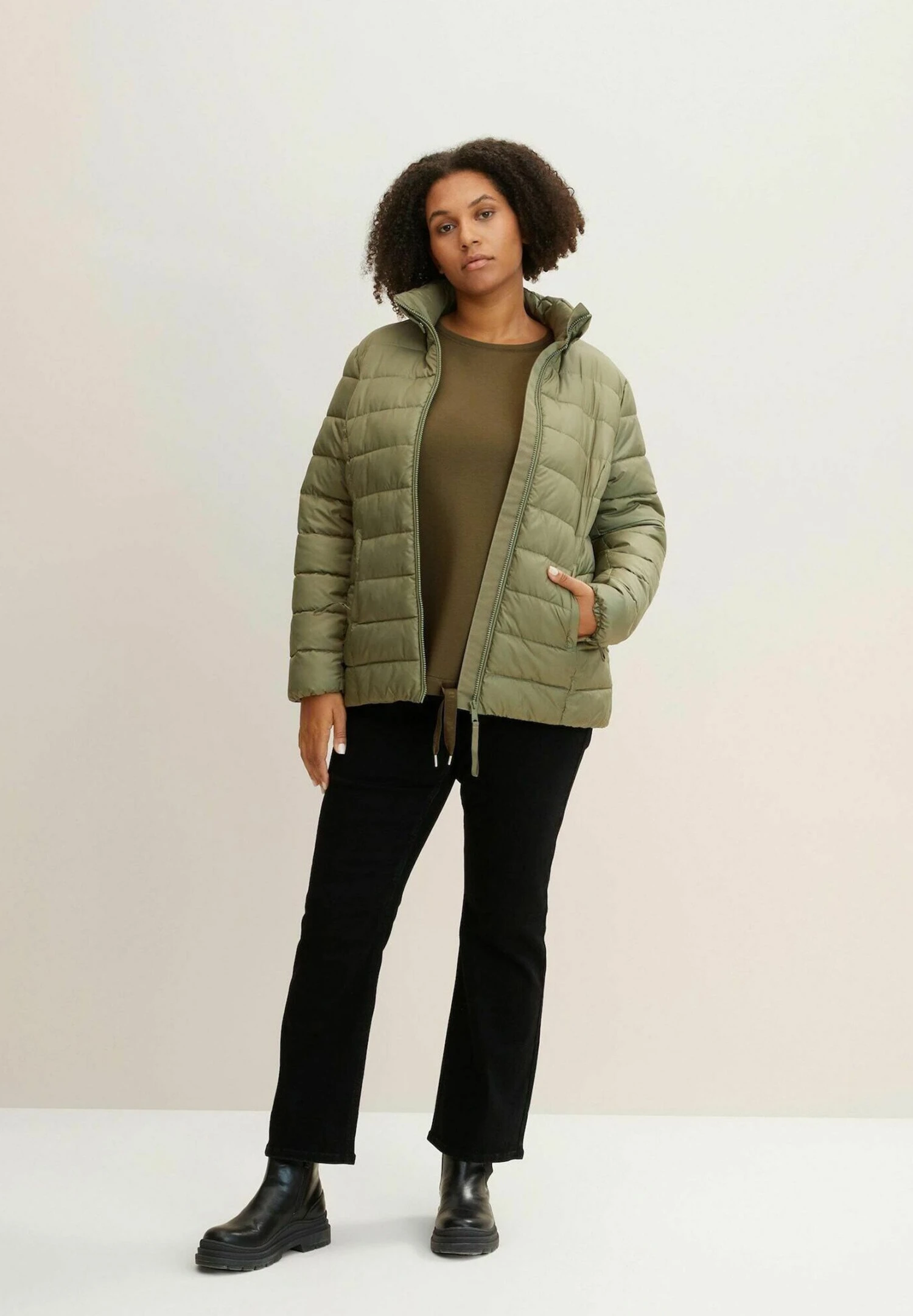 Tom Tailor Mit Rundhalsau - Sweater - Tarmac Khaki 2 Tom Tailor Mit Rundhalsau - Sweater - Tarmac Khaki - Afbeelding 2