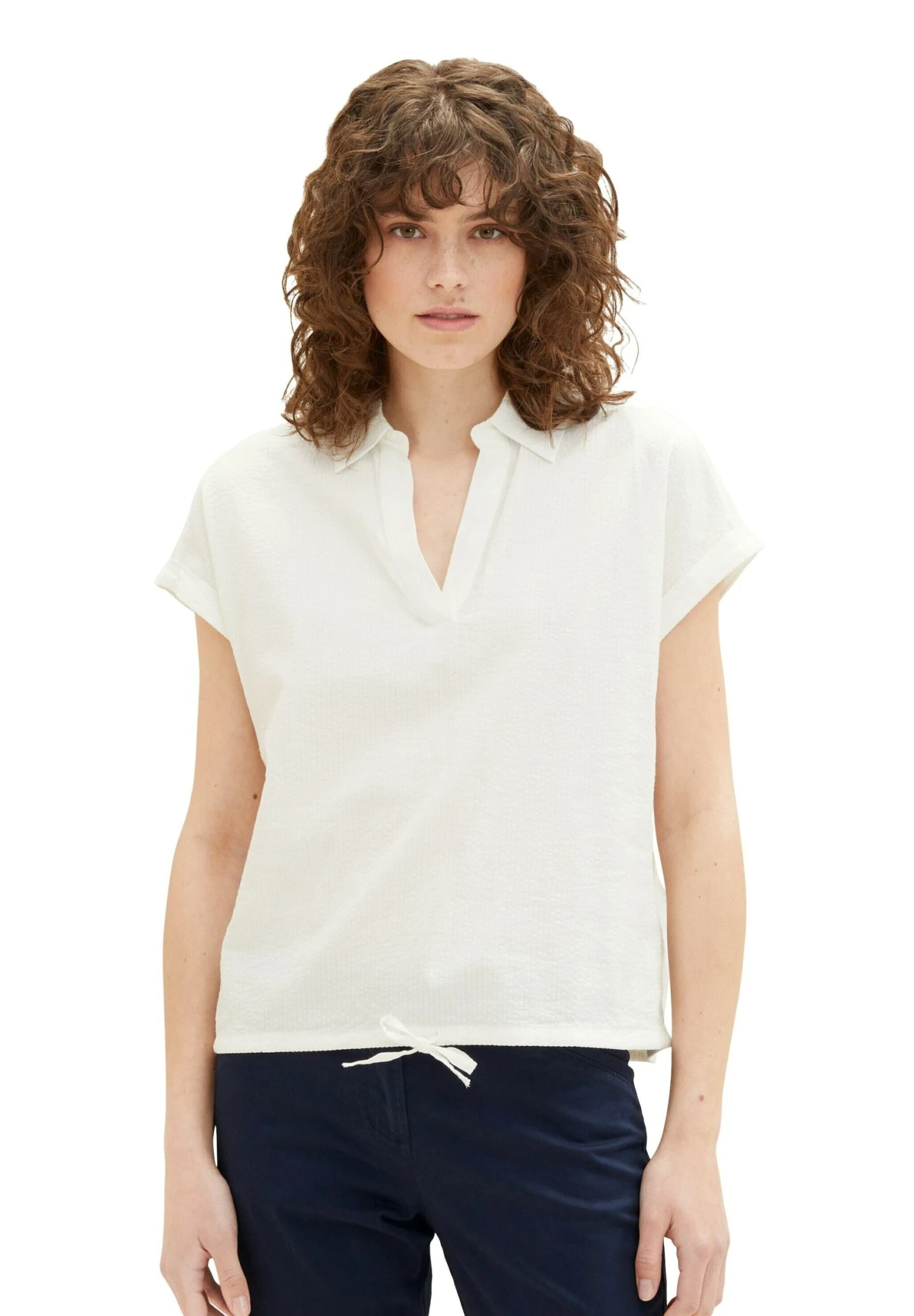 Tom Tailor Strukturierte - Blouse - Whisper White 2 Tom Tailor Strukturierte - Blouse - Whisper White - Afbeelding 2
