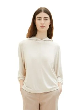 Tom Tailor 3/4 Arm Mit Kapuze - Trui - Dusty Beige Melange -Tom Tailor 528f2b0072414fcea6e9be8cfc7197af