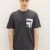 TOM TAILOR Denim T-Shirt Print - Coal Grey