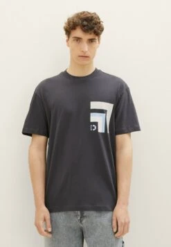 TOM TAILOR Denim T-Shirt Print - Coal Grey