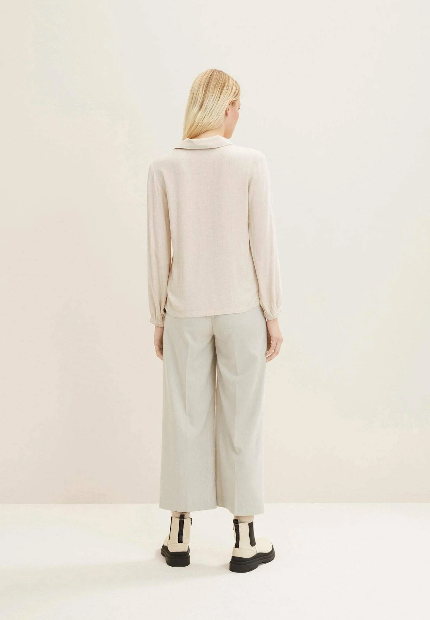 Tom Tailor In Melange Optik - Blouse - Cold Beige Melange 3 Tom Tailor In Melange Optik - Blouse - Cold Beige Melange - Afbeelding 3