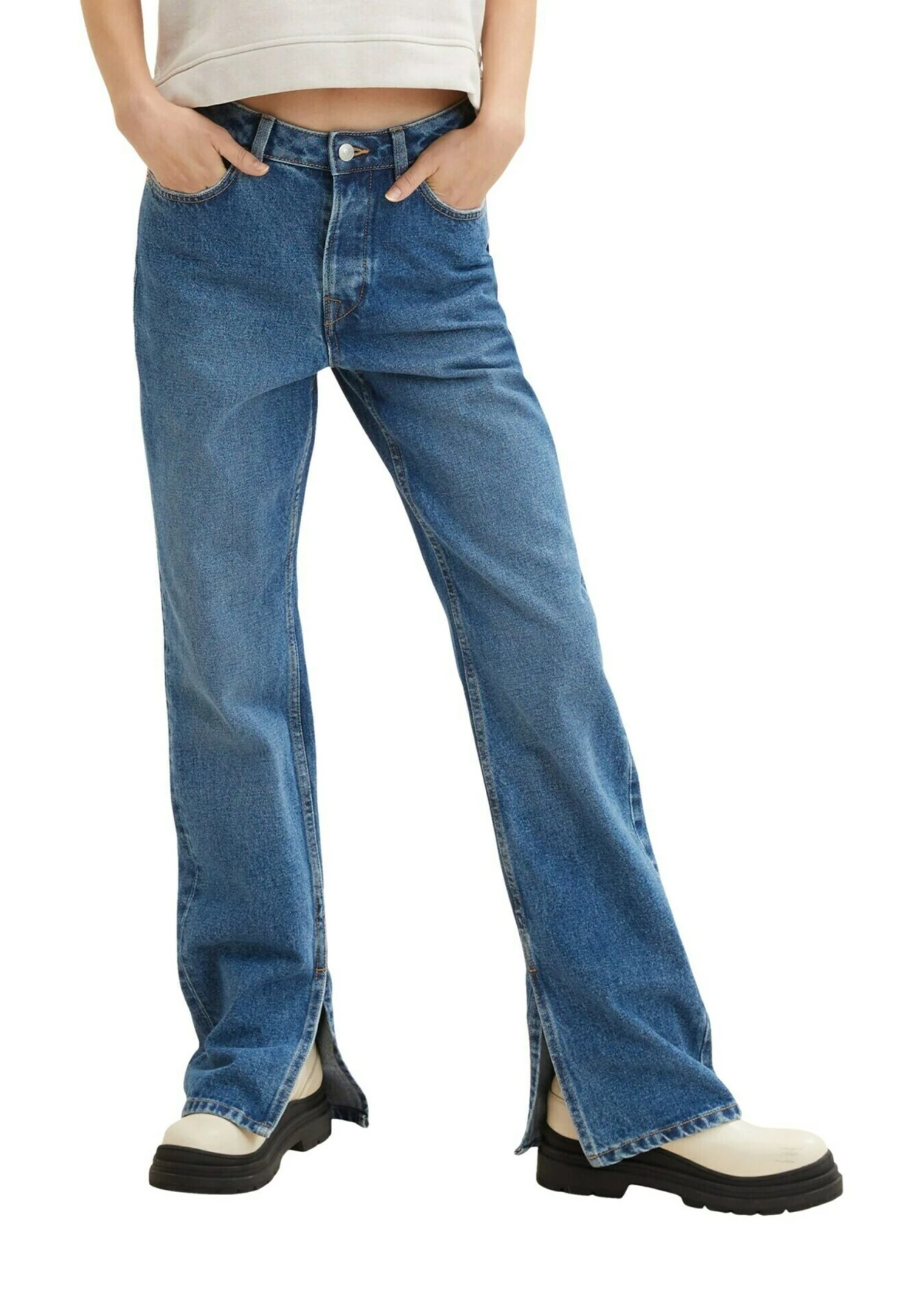 TOM TAILOR Denim Emma Straight - Straight Leg Jeans - Used Dark Stone Blue Denim 6 TOM TAILOR Denim Emma Straight - Straight Leg Jeans - Used Dark Stone Blue Denim - Afbeelding 6