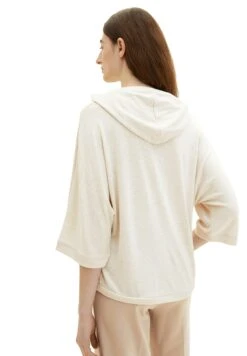 Tom Tailor 3/4 Arm Mit Kapuze - Trui - Dusty Beige Melange -Tom Tailor 53944541adea409d8a362347c008414d