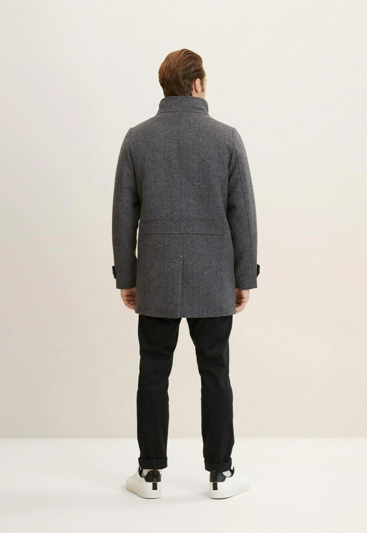 Tom Tailor 2 In 1 - Mantel - Dark Grey Black Herringbone 2 Tom Tailor 2 In 1 - Mantel - Dark Grey Black Herringbone - Afbeelding 2