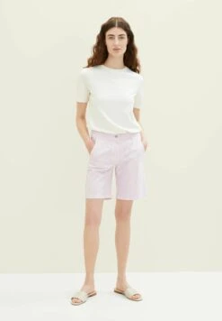 Tom Tailor Bermuda - Shorts - Offwhite Pink Stripe 15 Tom Tailor Bermuda - Shorts - Offwhite Pink Stripe -Tom Tailor 562a02f0acac403f88ab9f740ac3fb9a