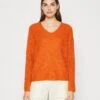 Tom Tailor V Neck - Trui - Gold Flame Orange Melange