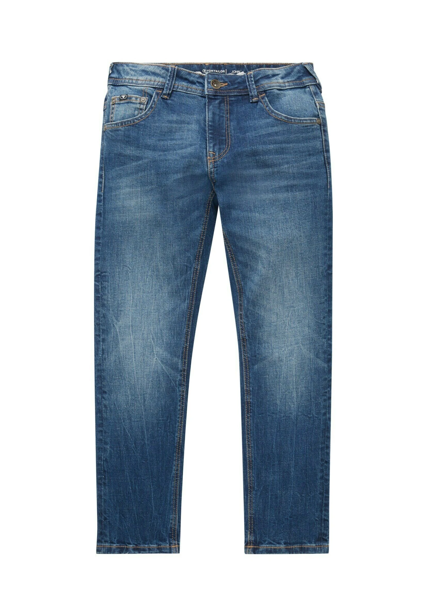 Tom Tailor John- Straight Leg Jeans - Used Mid Stone Blue Denim 1 Tom Tailor John- Straight Leg Jeans - Used Mid Stone Blue Denim