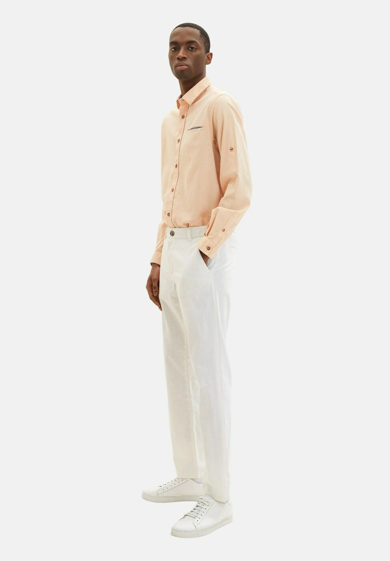 Tom Tailor Mit Struktur - Overhemd - Orange White Squared Structure 3 Tom Tailor Mit Struktur - Overhemd - Orange White Squared Structure - Afbeelding 3