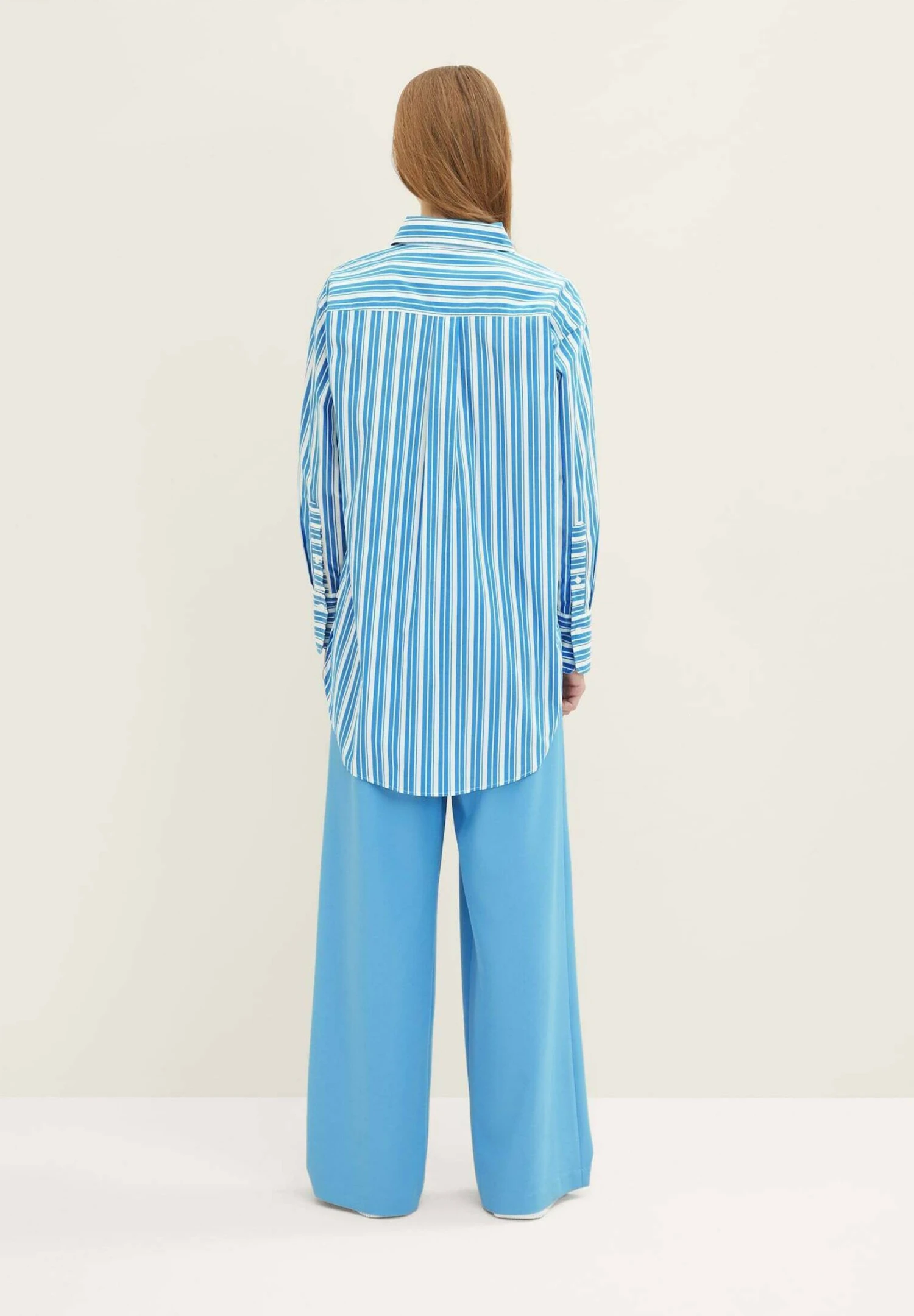 TOM TAILOR Denim Overhemdblouse - Vertical Blue White Stripe 3 TOM TAILOR Denim Overhemdblouse - Vertical Blue White Stripe - Afbeelding 3
